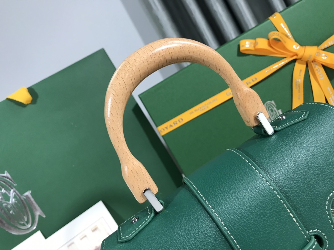 bag Goyard Women Sac Saïgon Souple Mini in Toile Goyardine & Chevroches Calfskin-Green