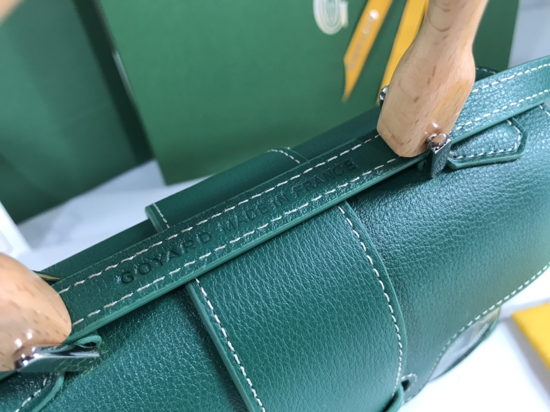 bag Goyard Women Sac Saïgon Souple Mini in Toile Goyardine & Chevroches Calfskin-Green