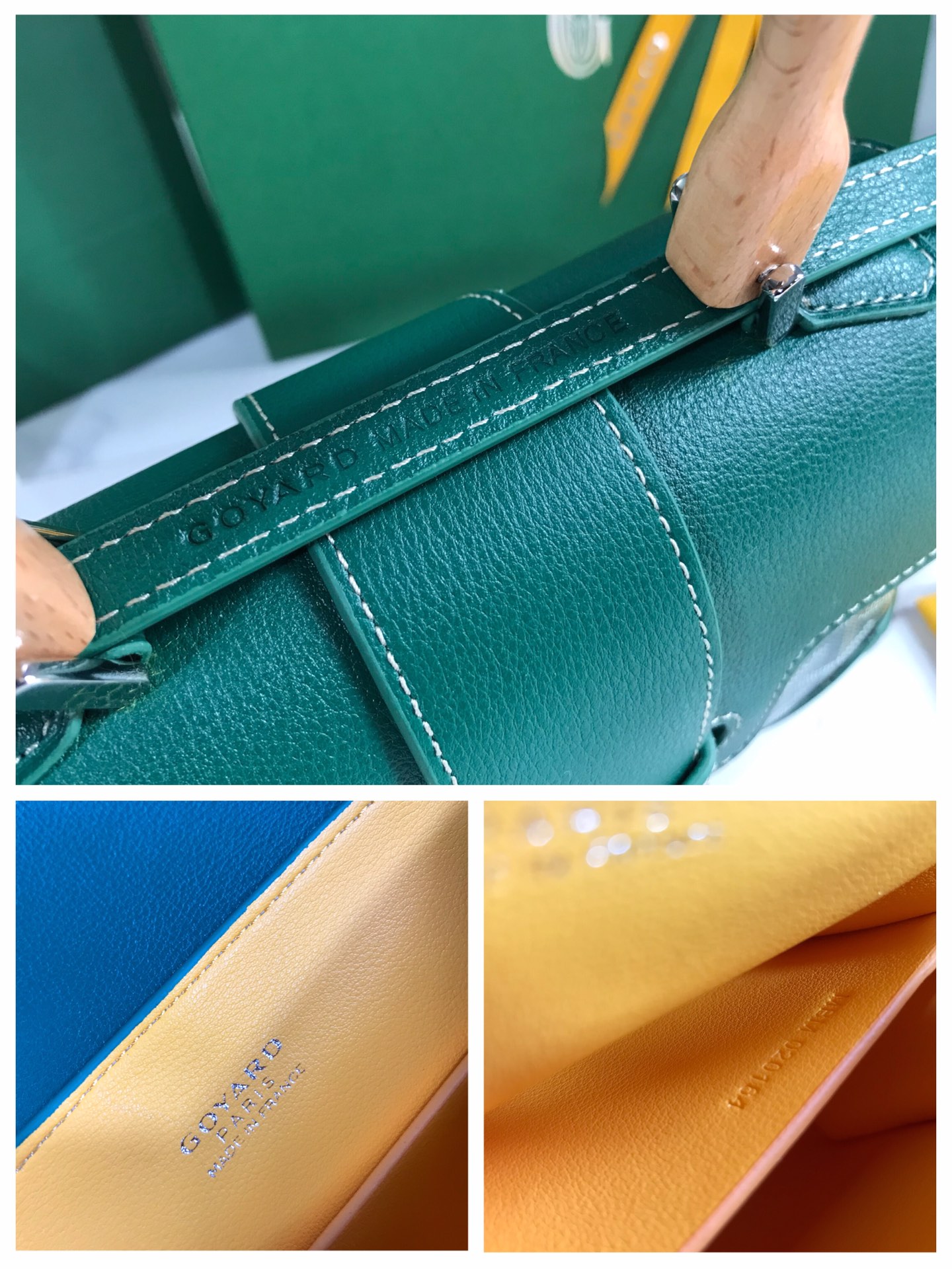 bag Goyard Women Sac Saïgon Souple Mini in Toile Goyardine & Chevroches Calfskin-Green