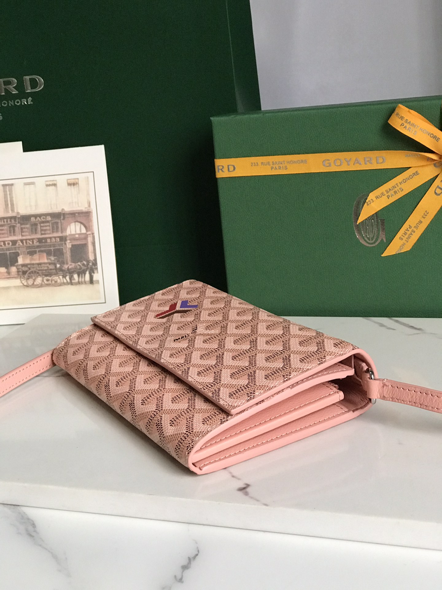 GOYARD Goyardine Varenne Continental Wallet pink