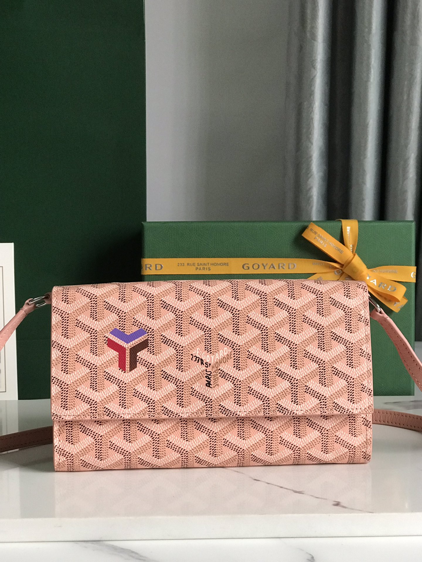 GOYARD Goyardine Varenne Continental Wallet pink