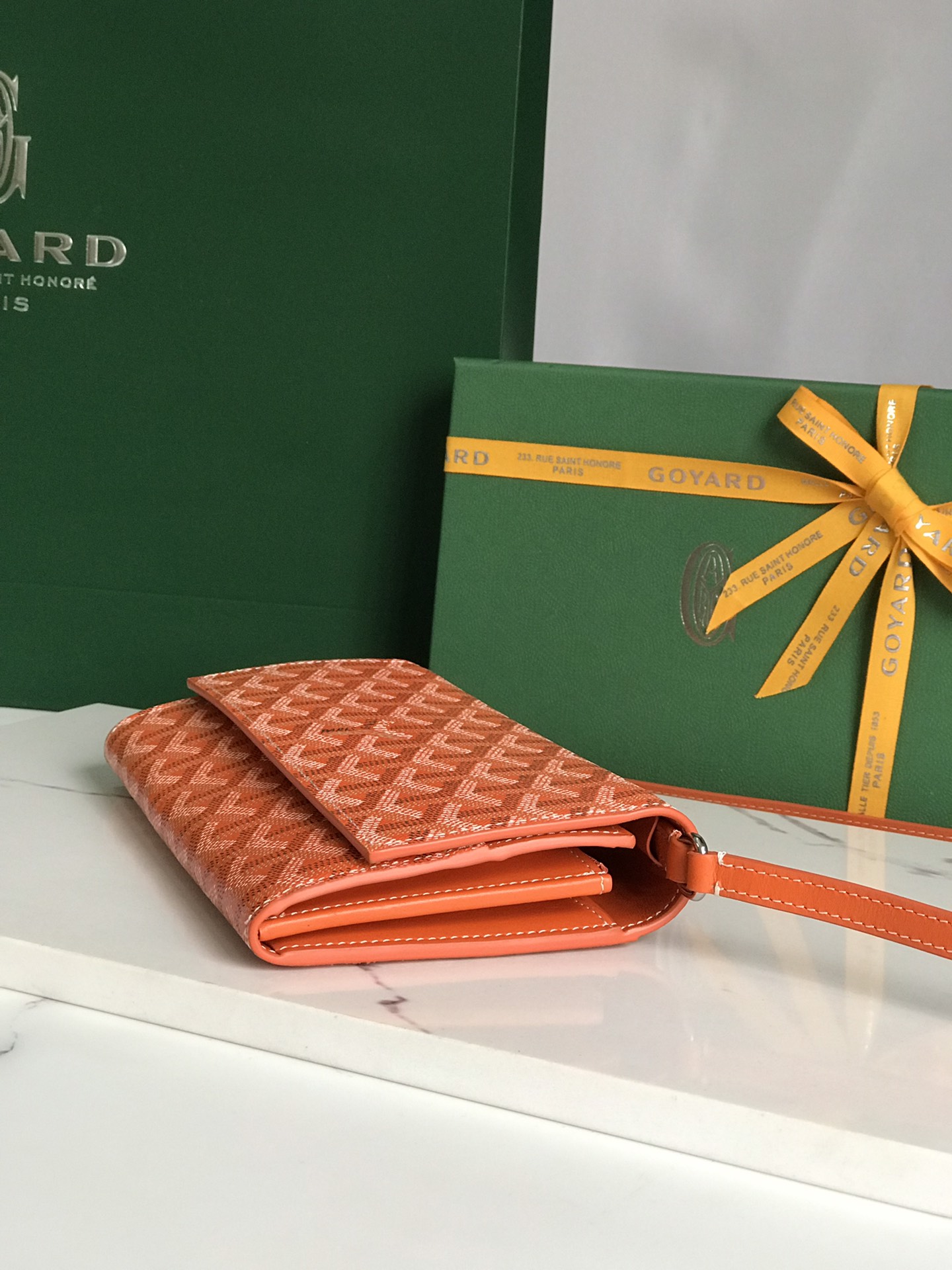GOYARD Goyardine Varenne Continental Wallet orange