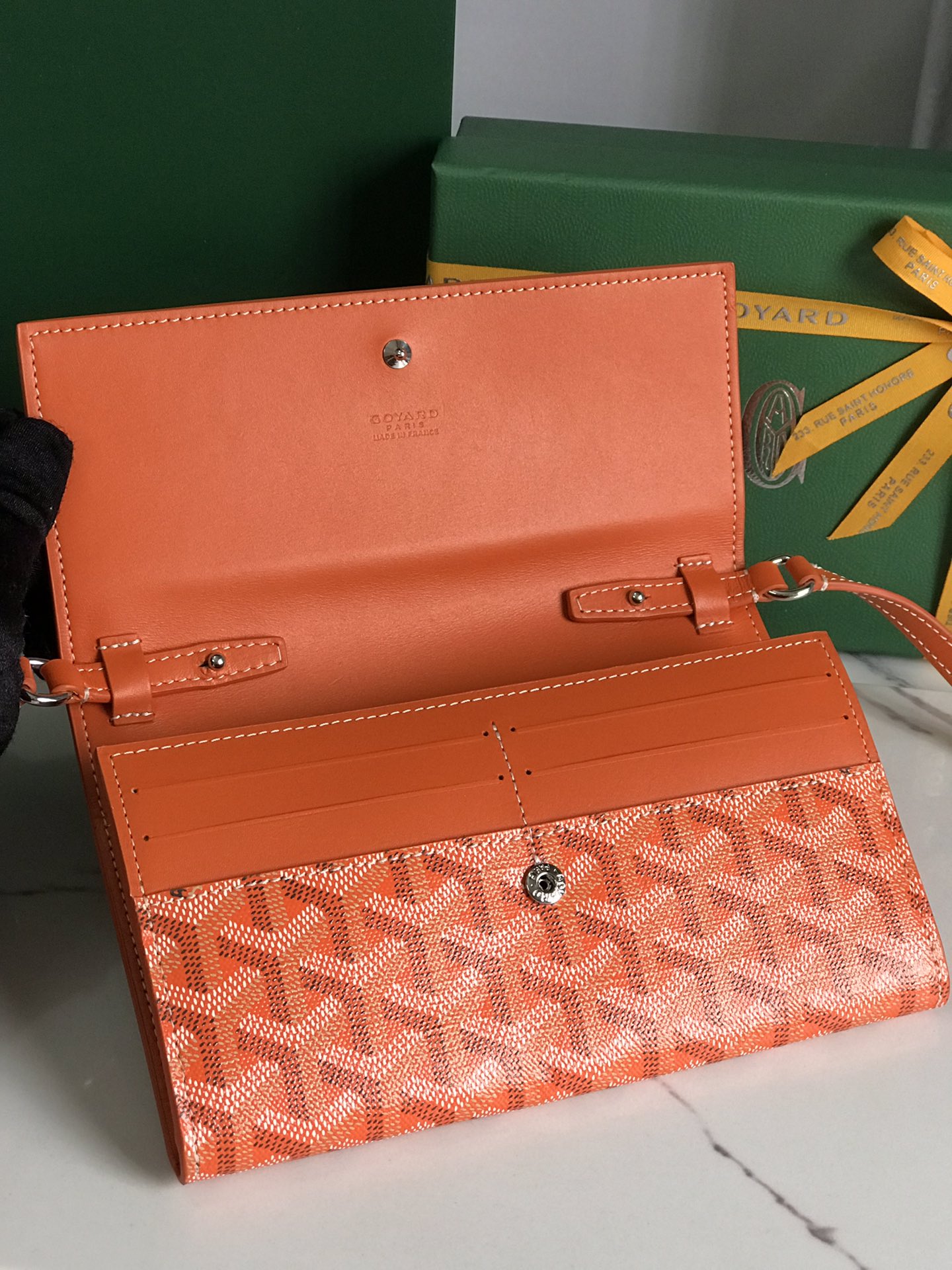 GOYARD Goyardine Varenne Continental Wallet orange