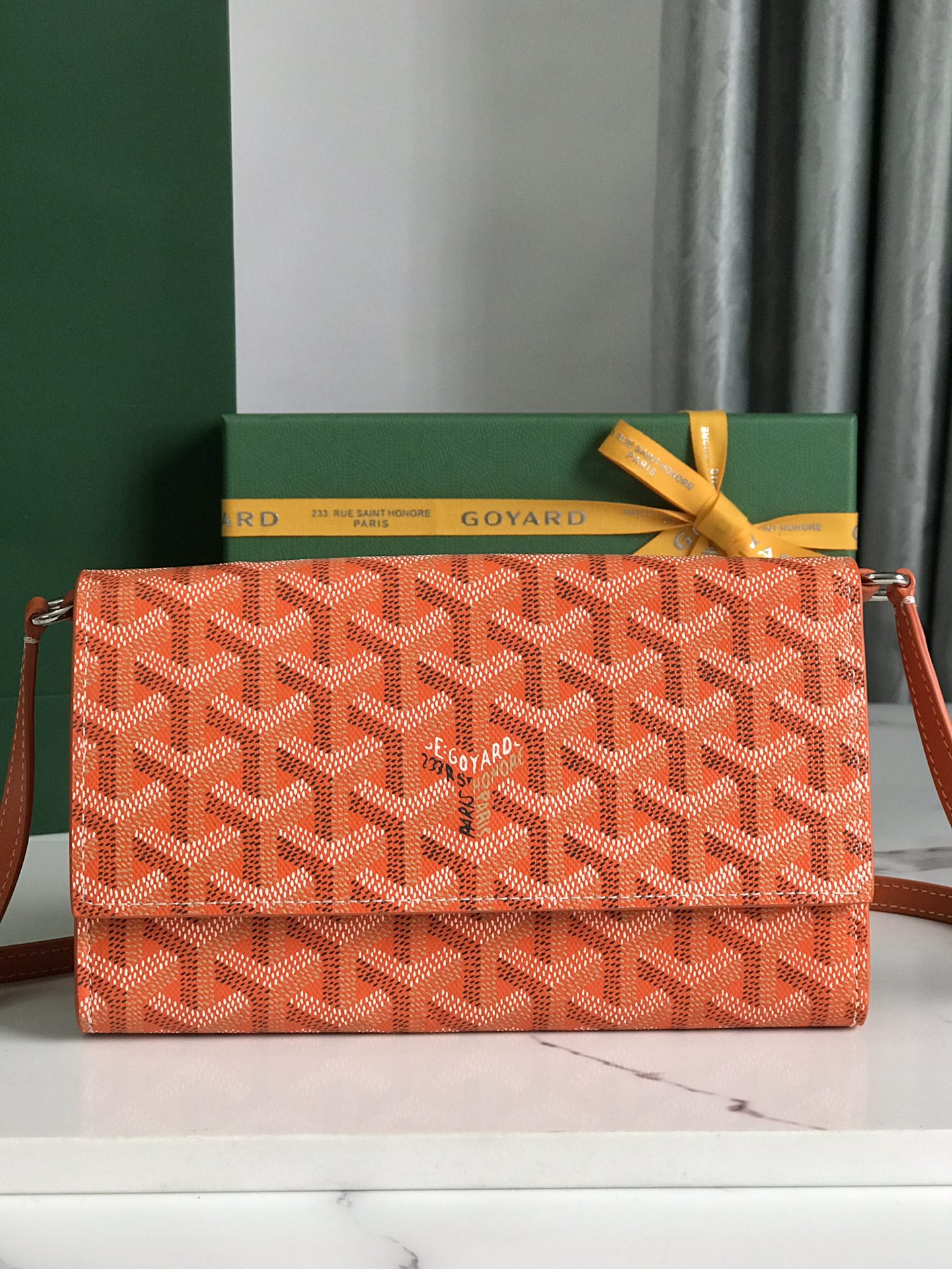 GOYARD Goyardine Varenne Continental Wallet orange