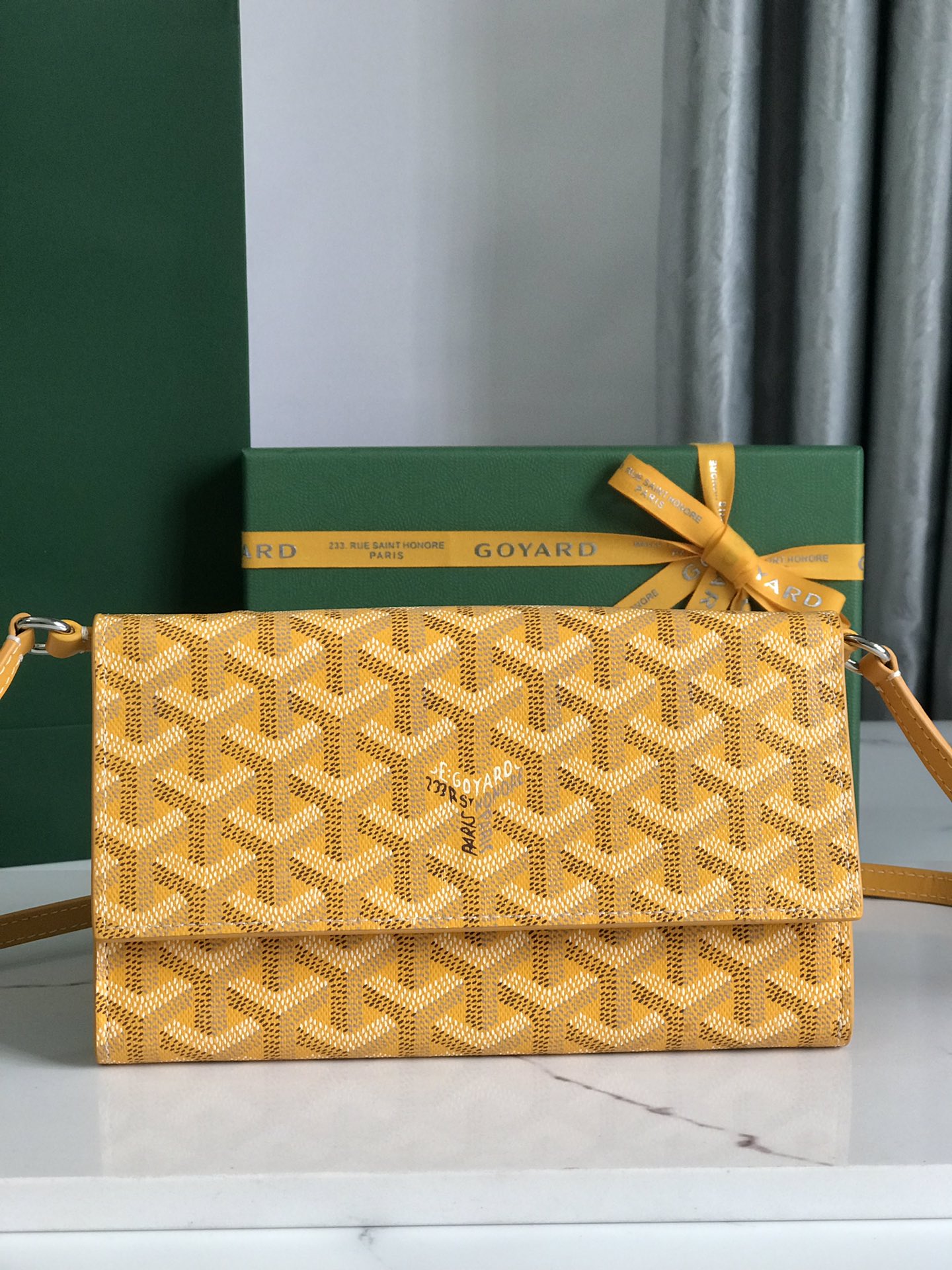 GOYARD Goyardine Varenne Continental Wallet yellow