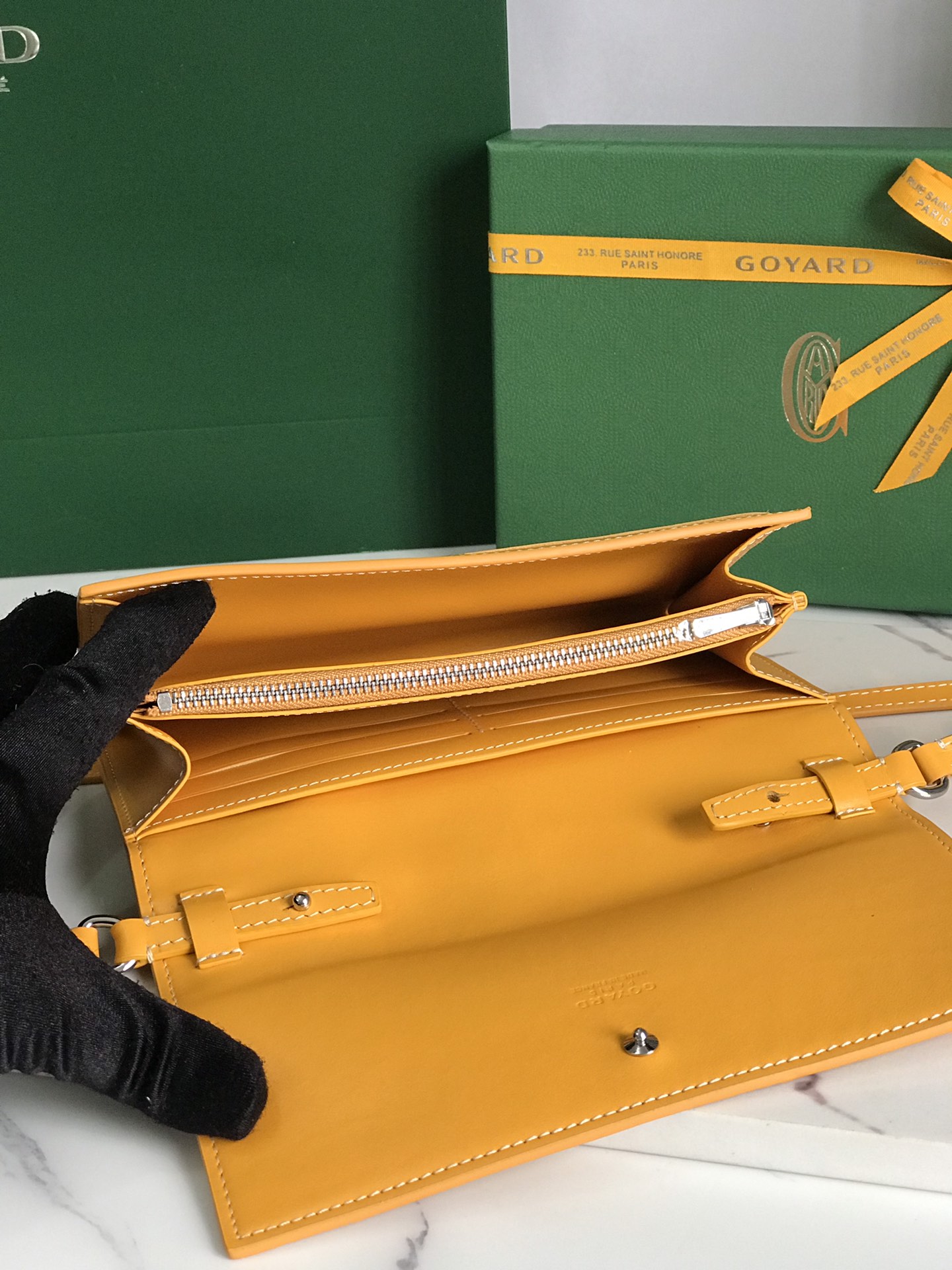 GOYARD Goyardine Varenne Continental Wallet yellow