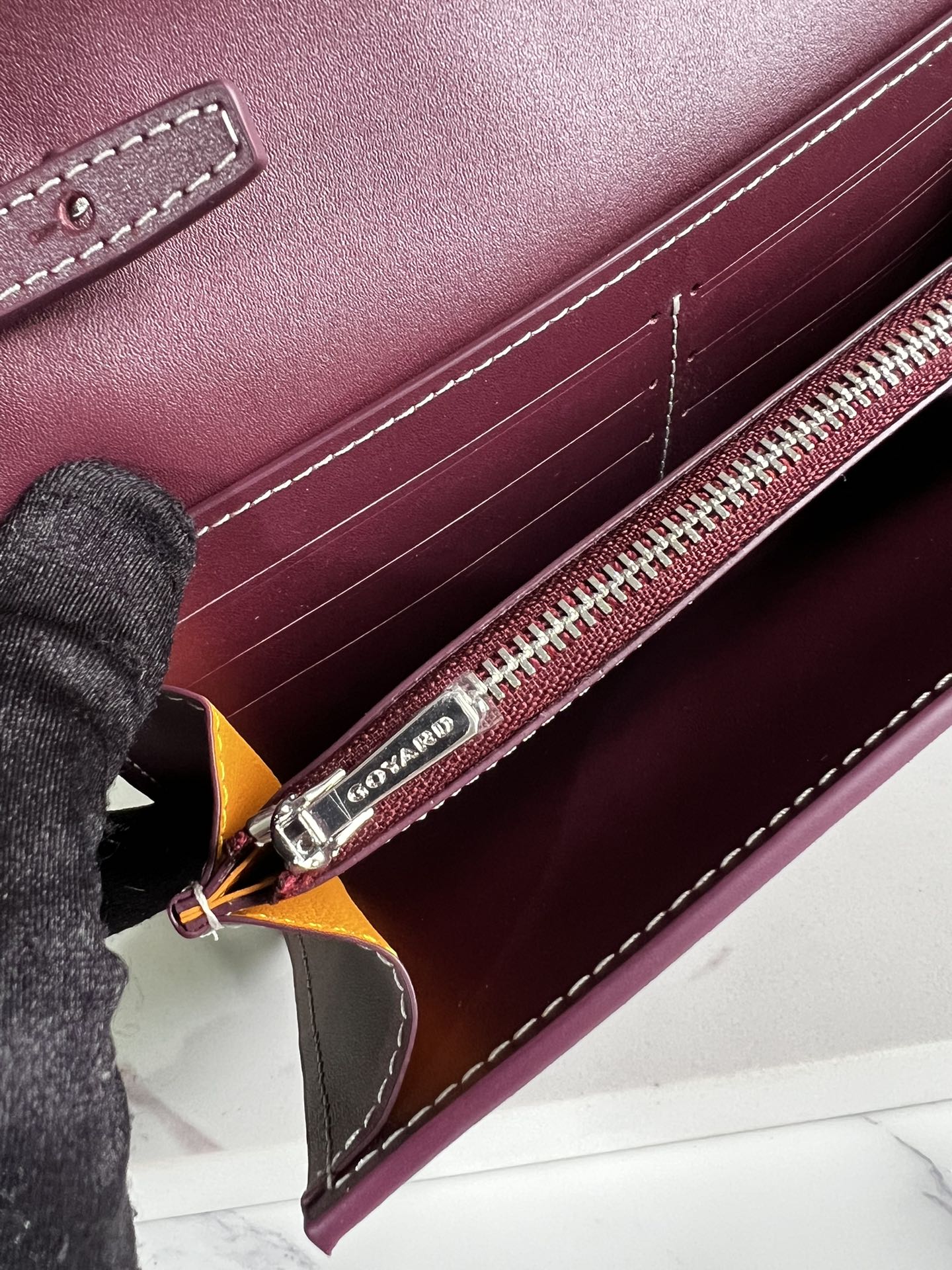GOYARD Goyardine Varenne Continental Wallet Burgundy