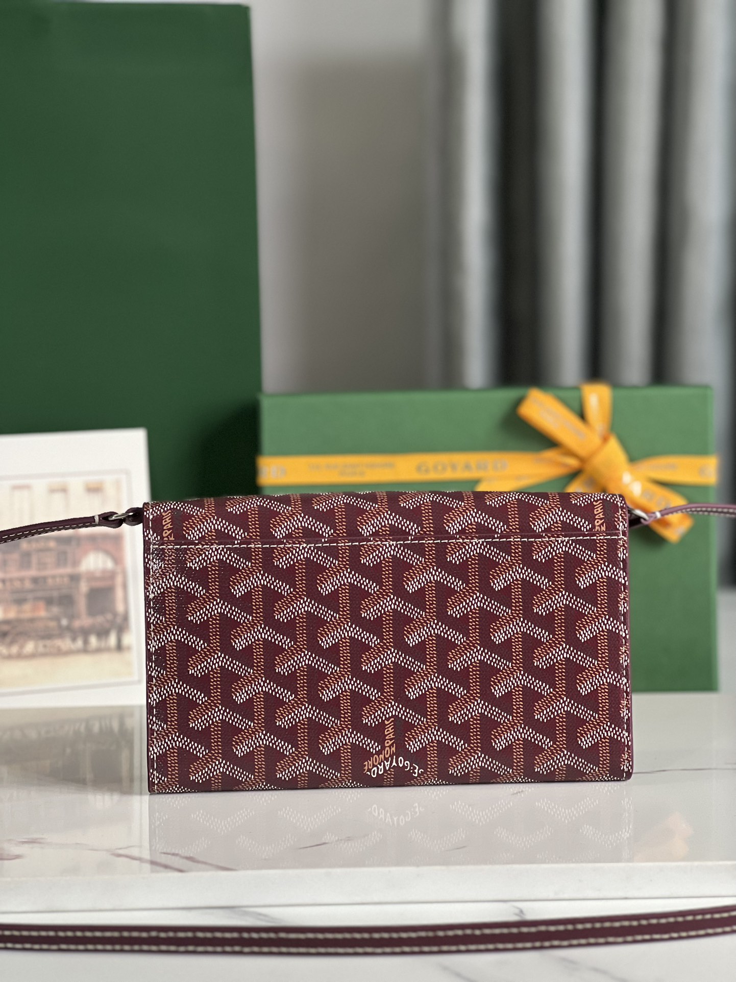 GOYARD Goyardine Varenne Continental Wallet Burgundy