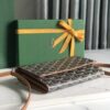 Goyard Black Goyardine Varene Continental Wallet with Strap Leather ref.939649