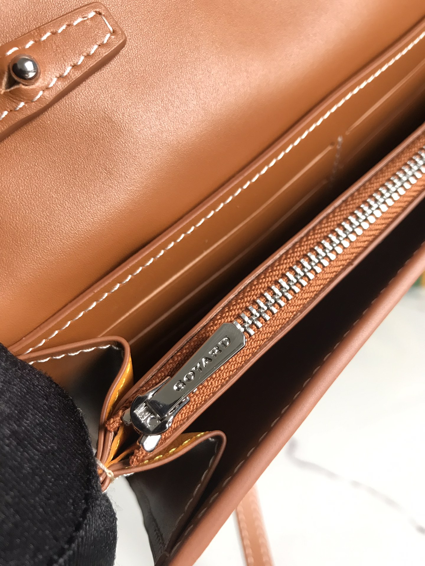 Goyard Black Goyardine Varene Continental Wallet with Strap Leather ref.939649