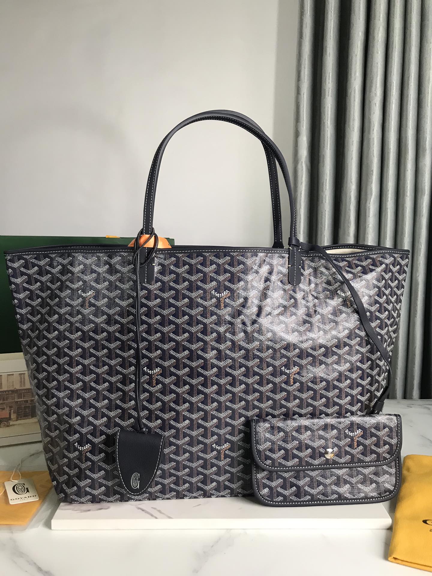 GOYARD Goyardine Saint Louis PM black brown1370123