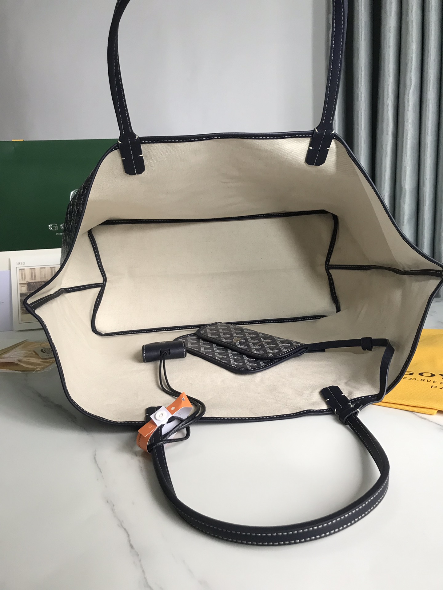 GOYARD Goyardine Saint Louis PM black brown1370123