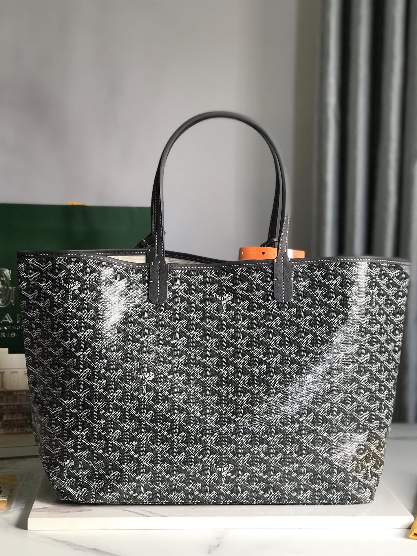 Goyard Grey Goyardine Coated Canvas and Leather Saint Louis