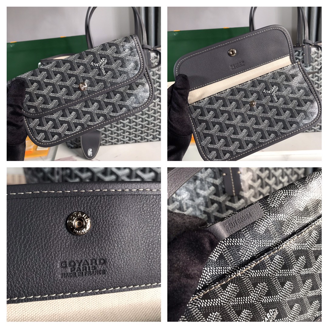Goyard Grey Goyardine Coated Canvas and Leather Saint Louis