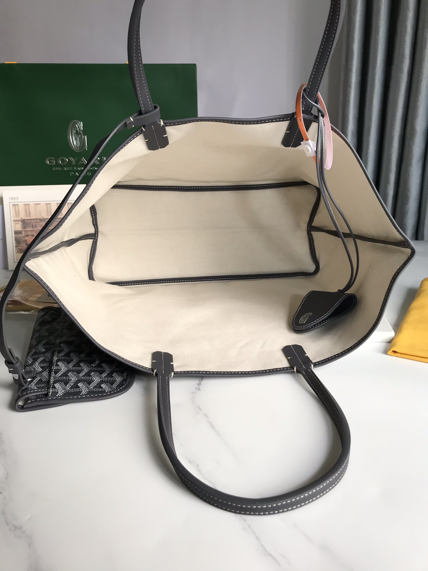 Goyard Grey Goyardine Coated Canvas and Leather Saint Louis