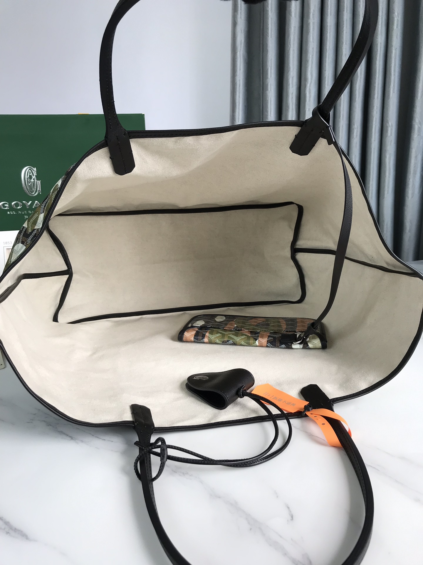 Goyard Saint Louis PM Tote Bag Lettres Camouflage Khaki
