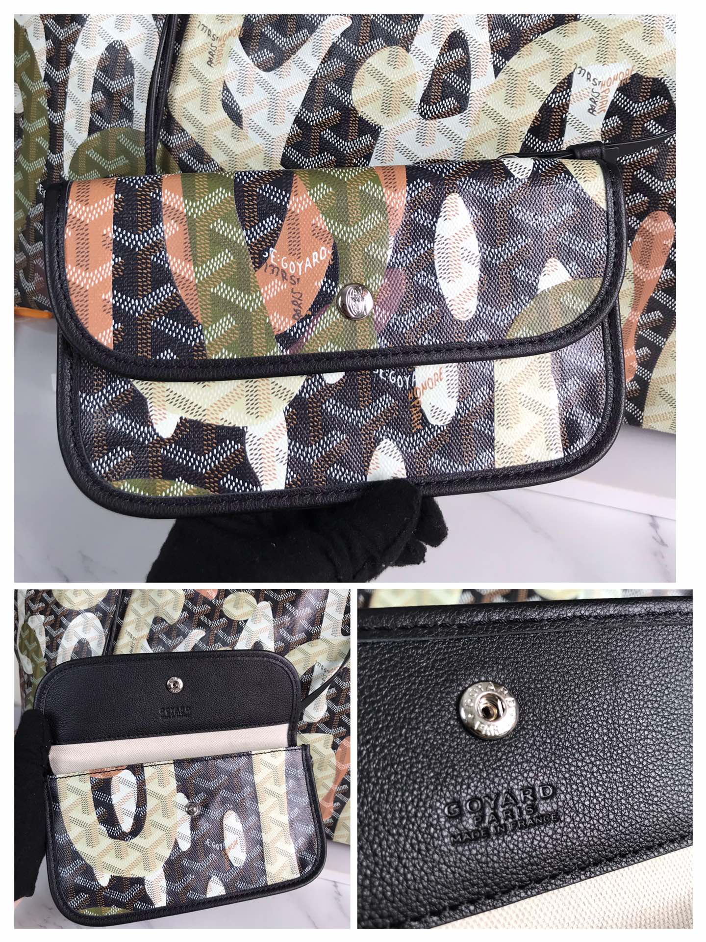 Goyard Saint Louis PM Tote Bag Lettres Camouflage Khaki