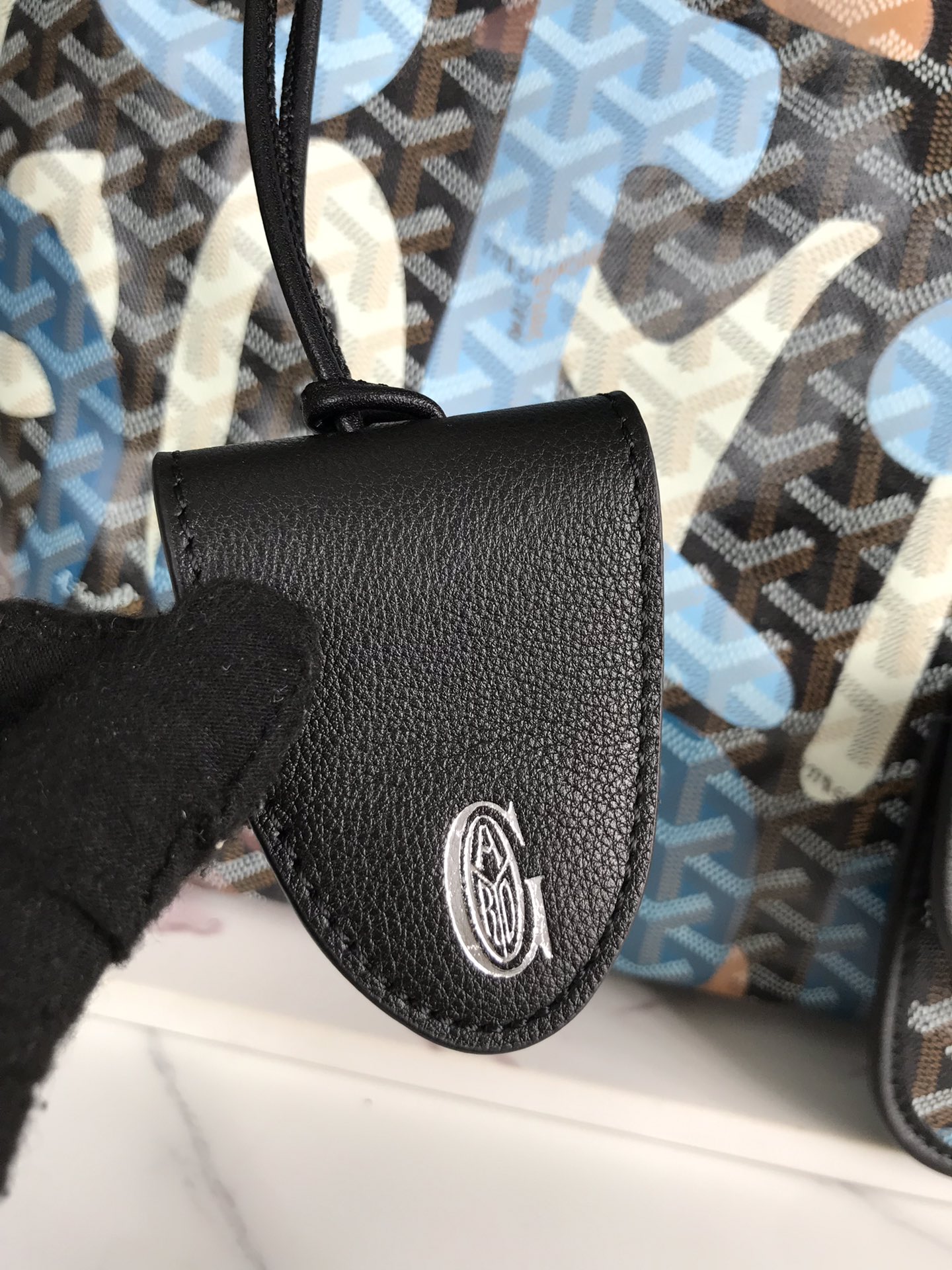 Goyard Saint Louis PM Tote Bag Lettres Camouflage Blue Pu