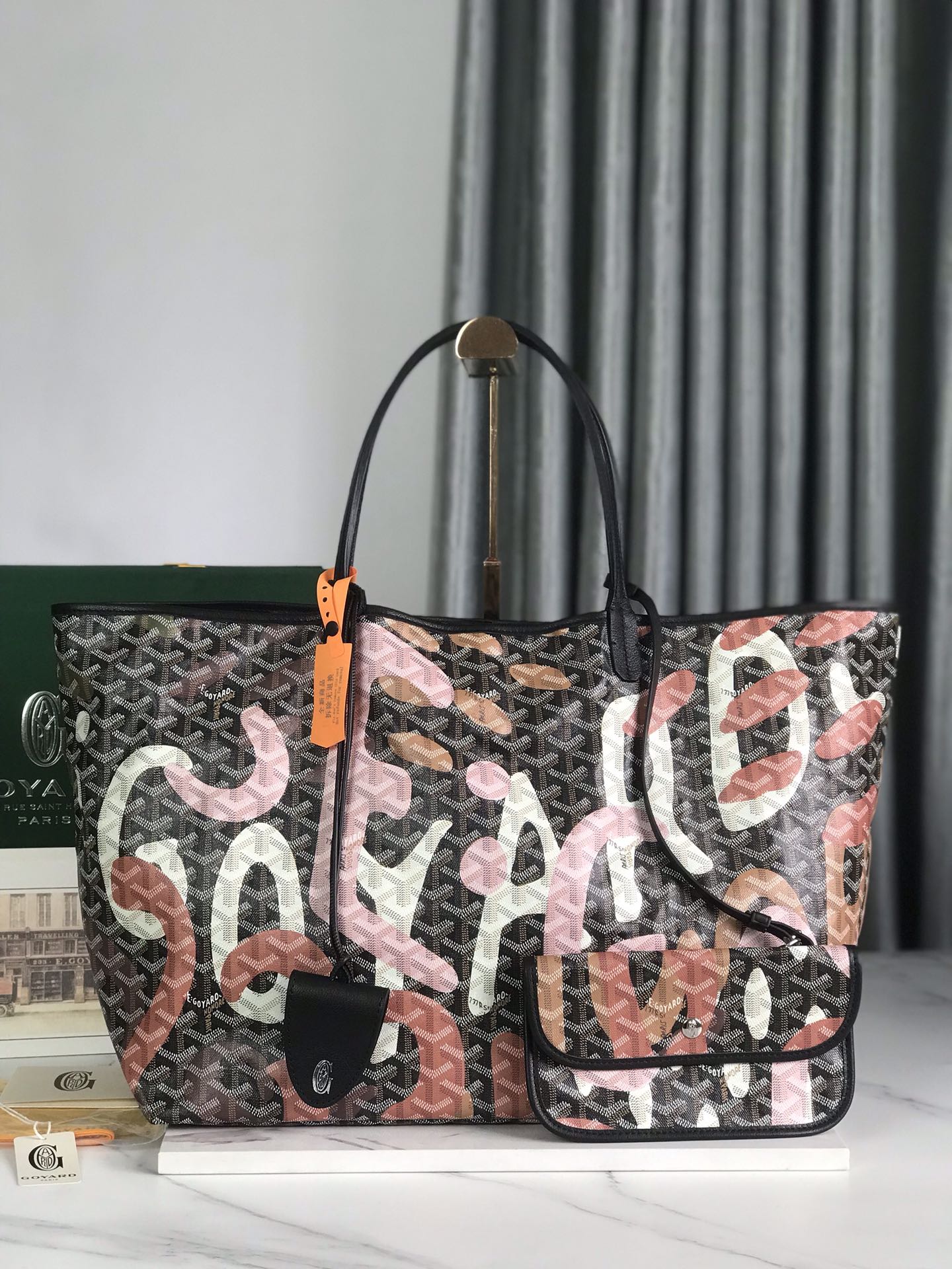 Goyard Saint Louis GM Tote Bag Lettres Camouflage Pink L/d
