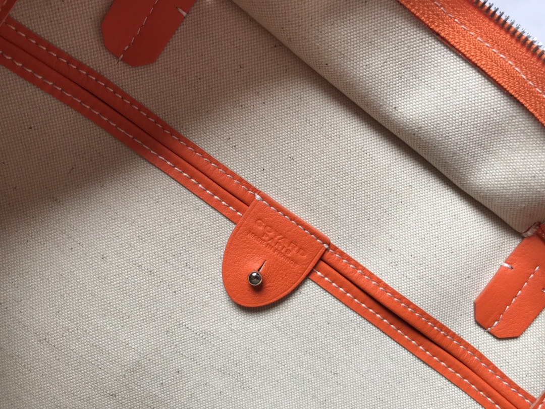 Goyard Saint Louis Orange Coated Canvas Leather GM Tote Goyard