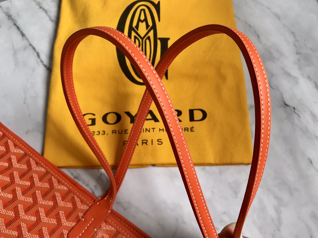 Goyard Saint Louis Orange Coated Canvas Leather GM Tote Goyard