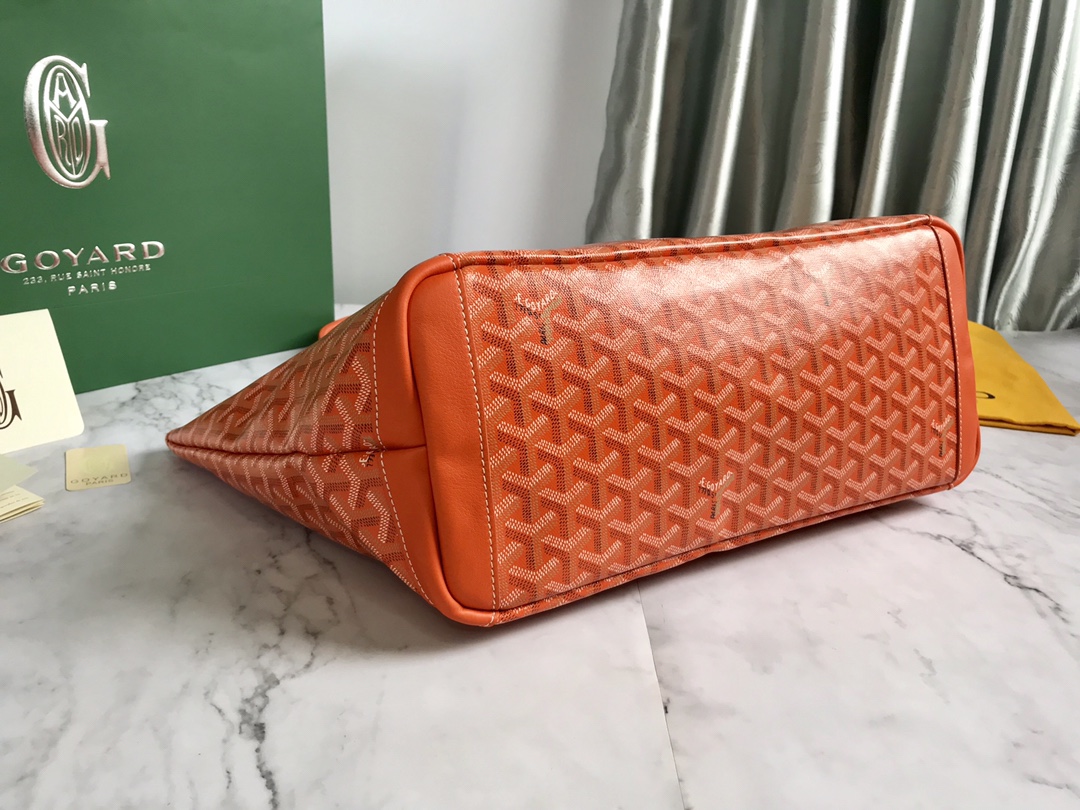 Goyard Saint Louis Orange Coated Canvas Leather GM Tote Goyard