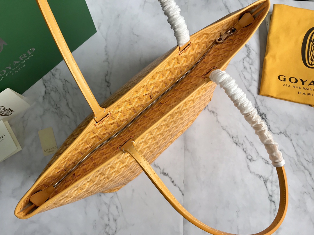 Goyard Yellow Goyardine Coated Canvas and Leather