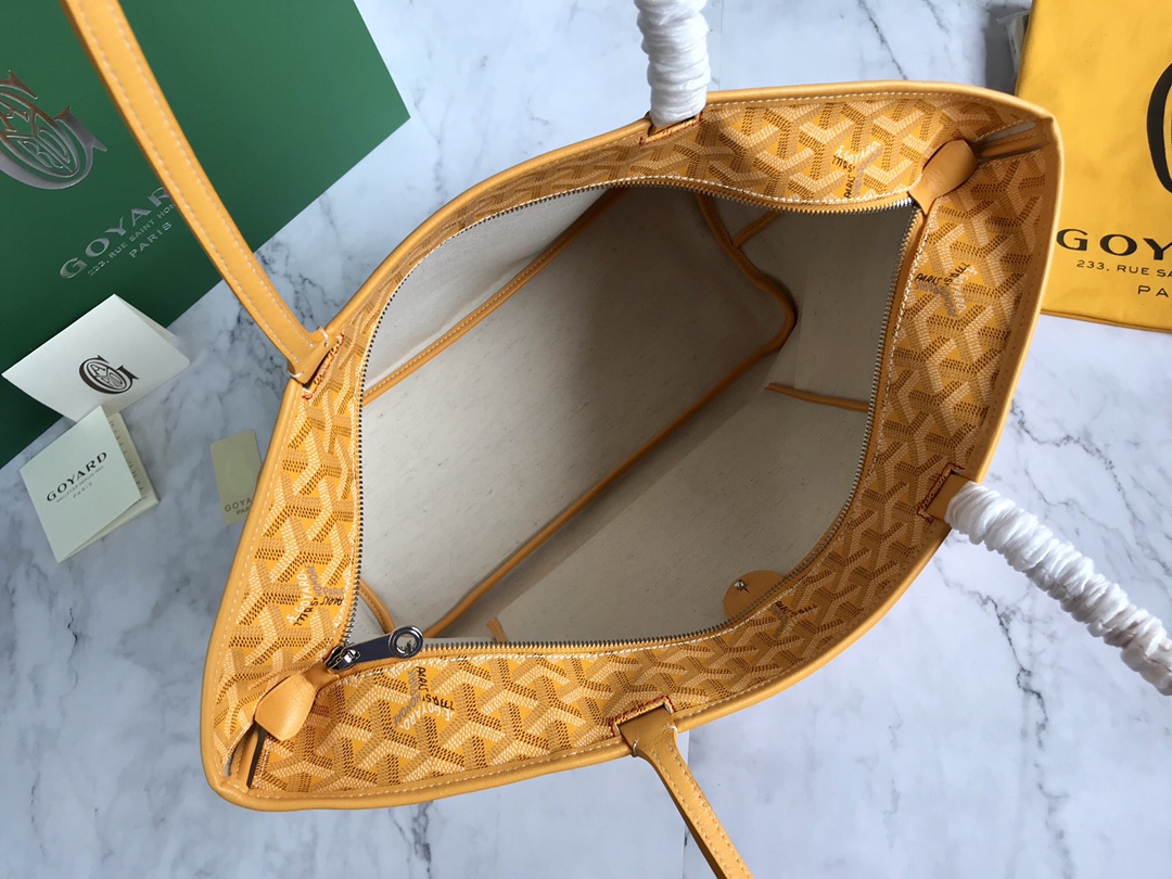 Goyard Yellow Goyardine Coated Canvas and Leather