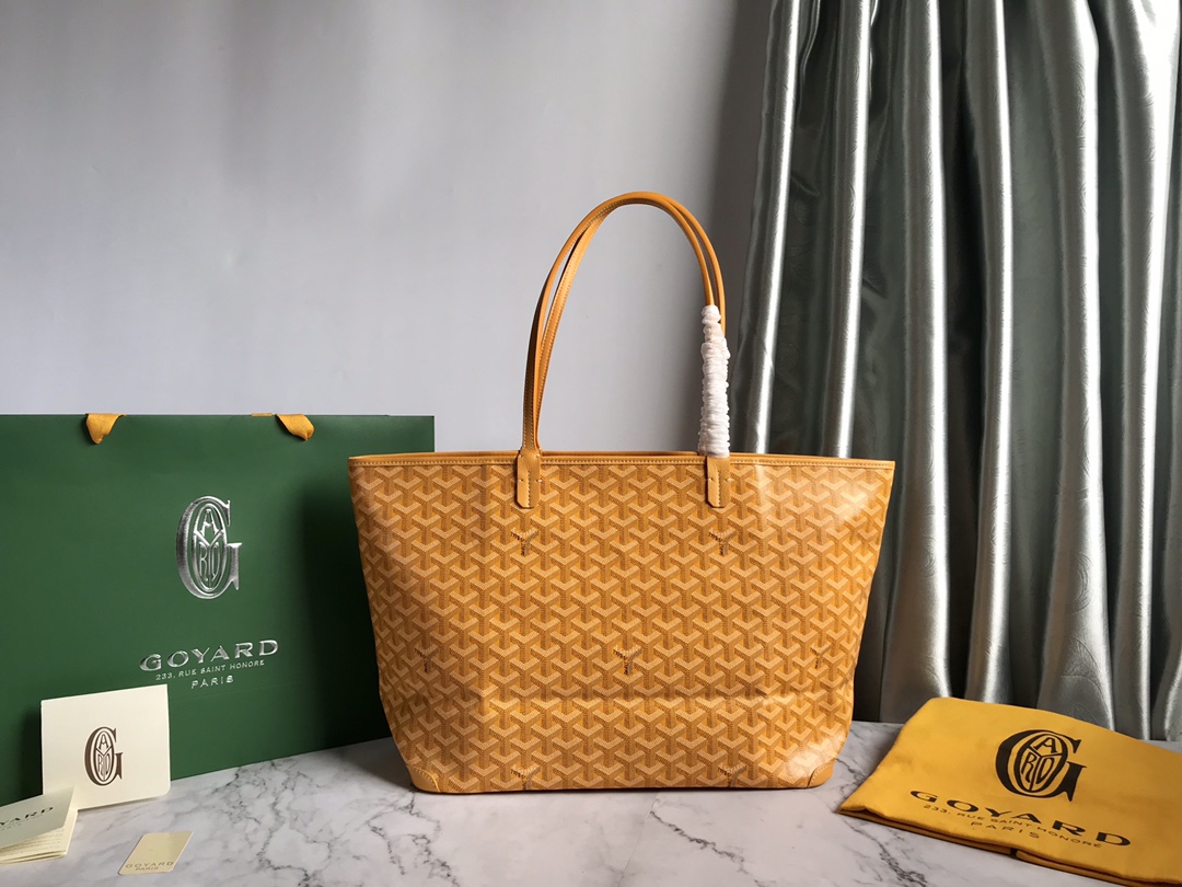 Goyard Yellow Goyardine Coated Canvas and Leather