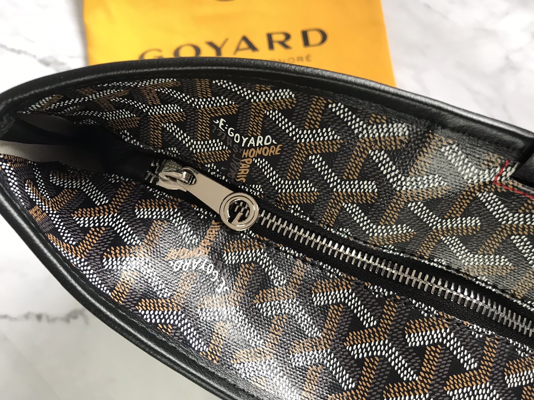 Goyard Saint Louis Pm Tote Bag Goyardine Canvas Black Amalouispm Goyard