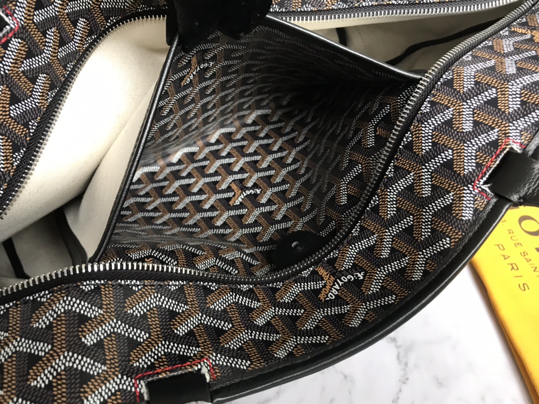 Goyard Saint Louis Pm Tote Bag Goyardine Canvas Black Amalouispm Goyard