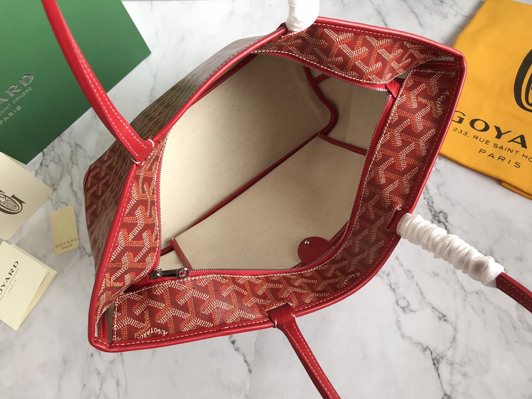 Goyard red Goyardine Coated Canvas and Leather
