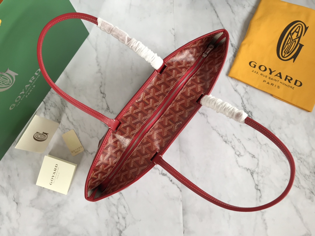 Goyard red Goyardine Coated Canvas and Leather