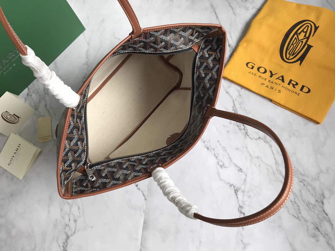 Goyard Brown Goyardine Coated Canvas and Leather