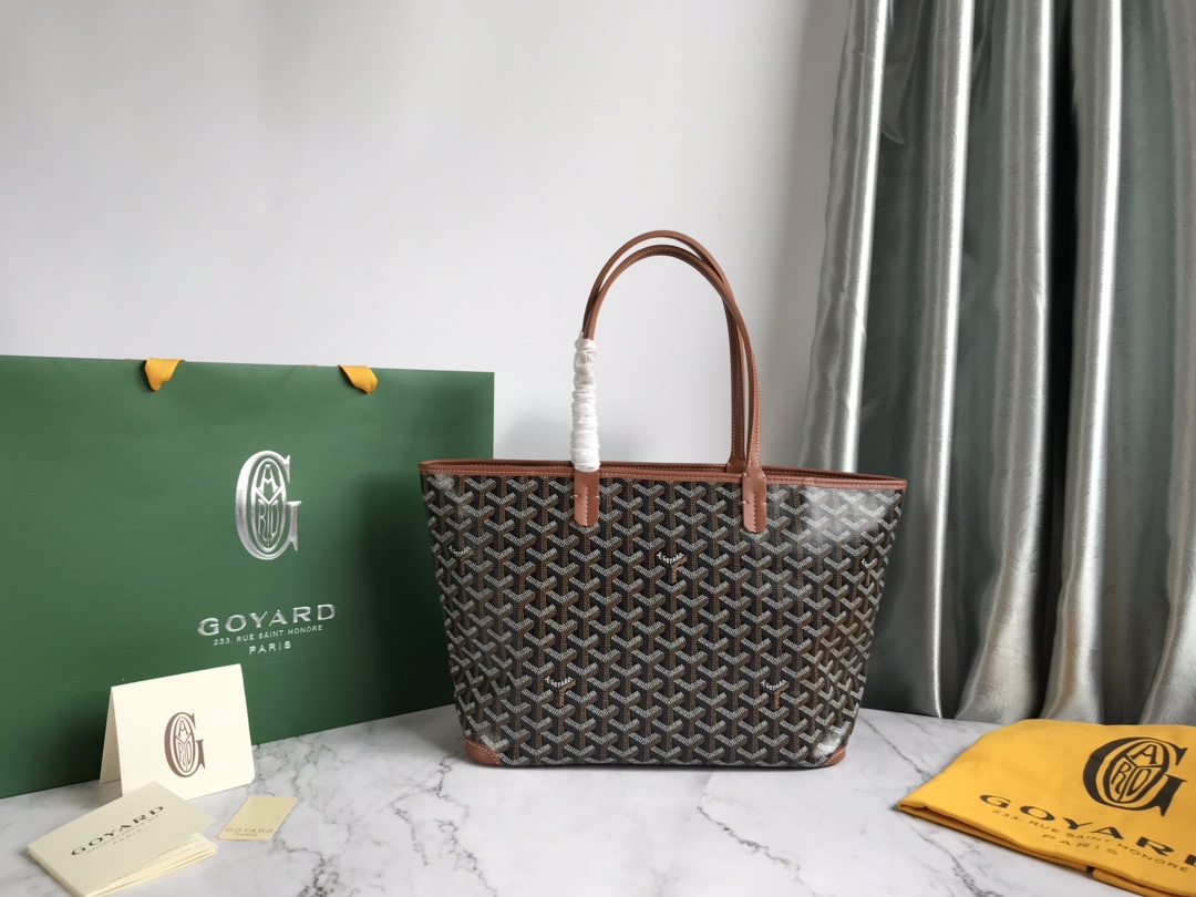 Goyard Brown Goyardine Coated Canvas and Leather