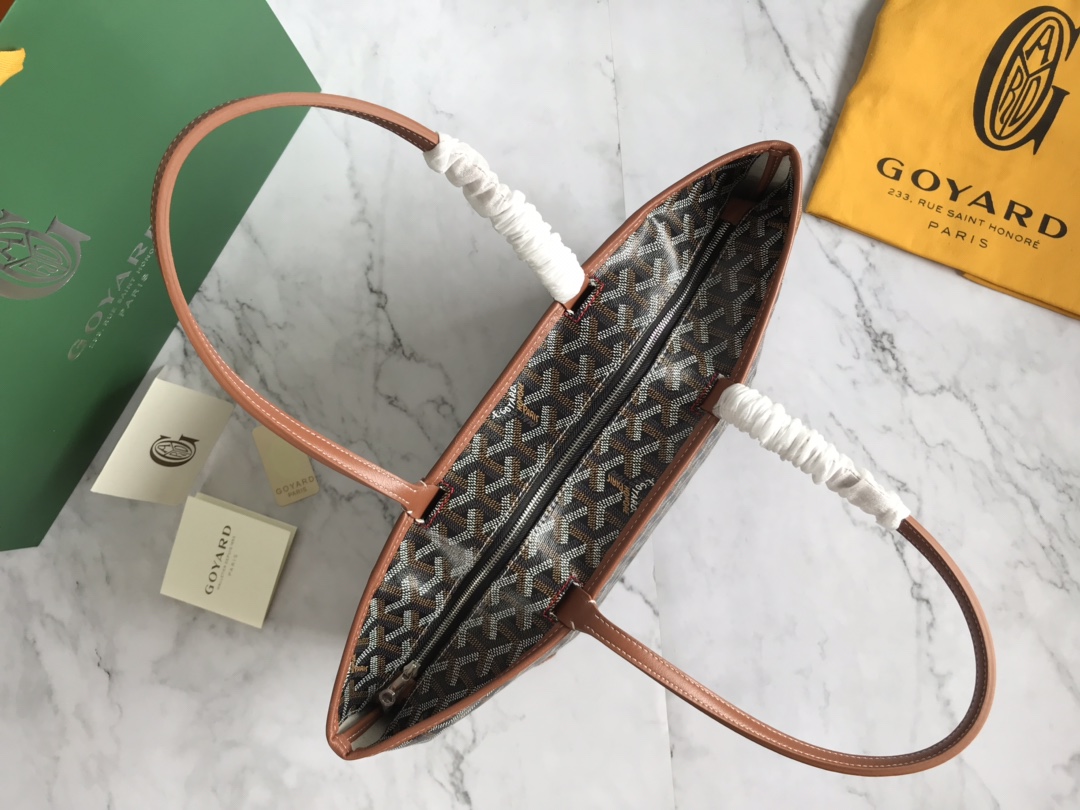 Goyard Brown Goyardine Coated Canvas and Leather