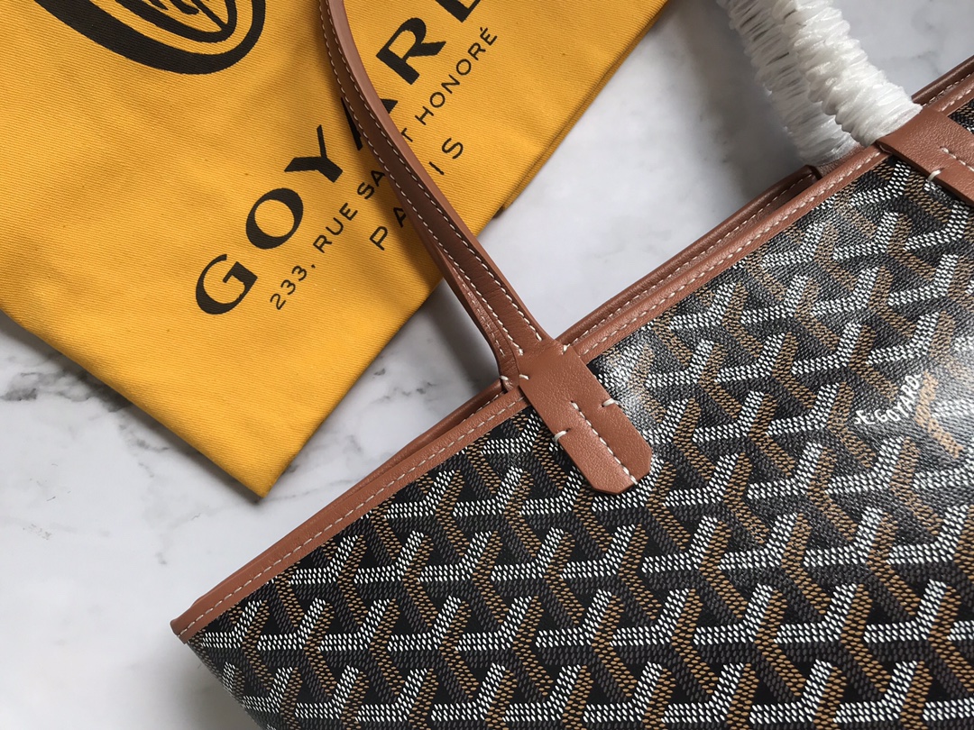 Goyard Brown Goyardine Coated Canvas and Leather