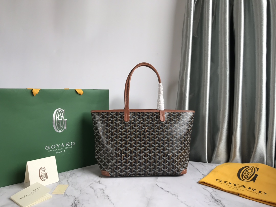 Goyard Brown Goyardine Coated Canvas and Leather