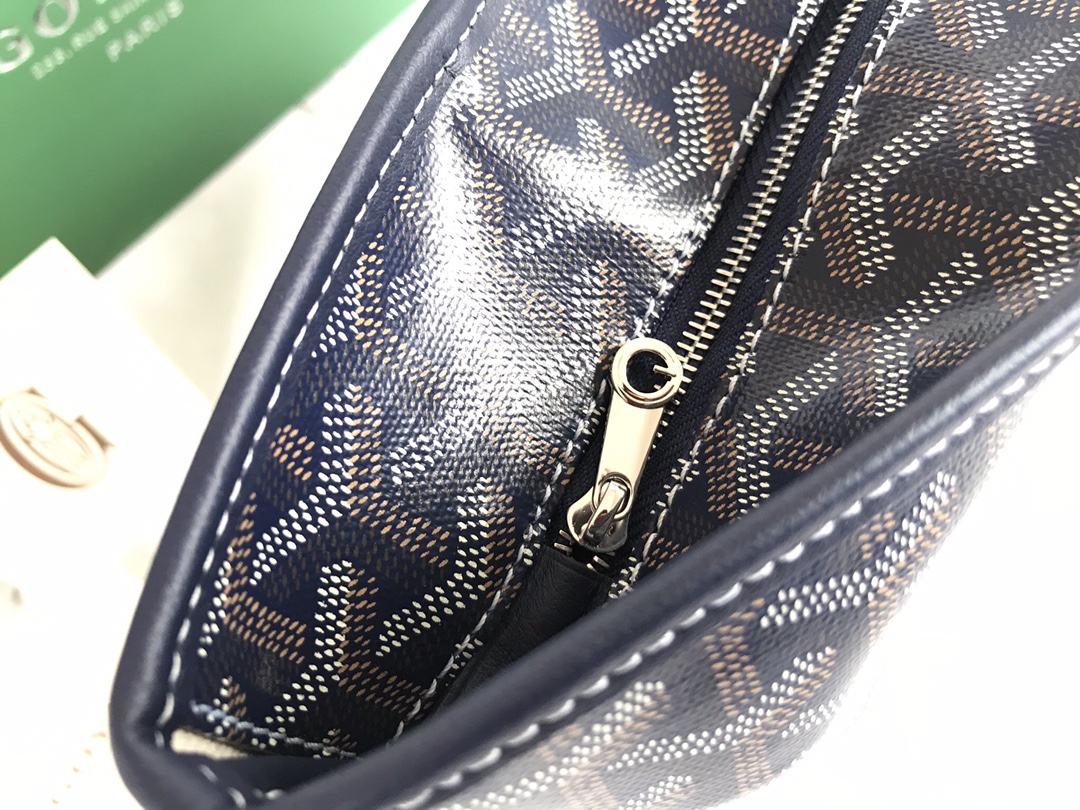 Goyard Anjou PM Navy Goyardine Canvas Palladium