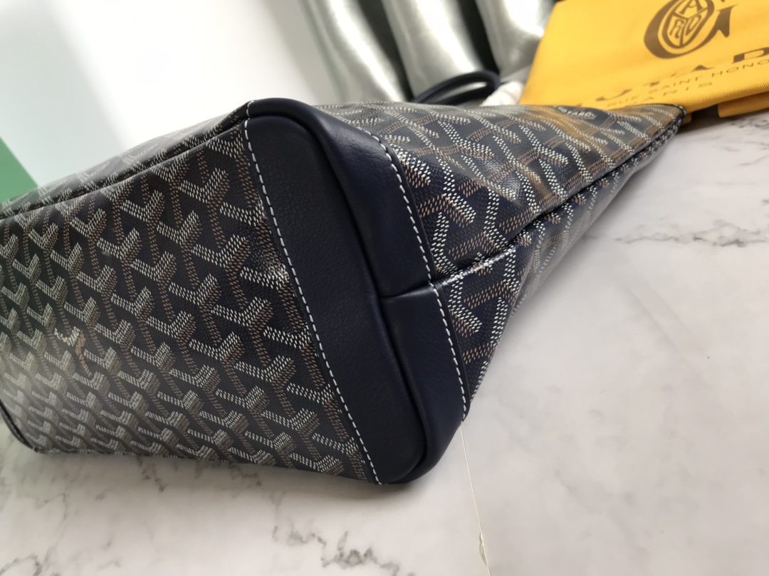 Goyard Anjou PM Navy Goyardine Canvas Palladium
