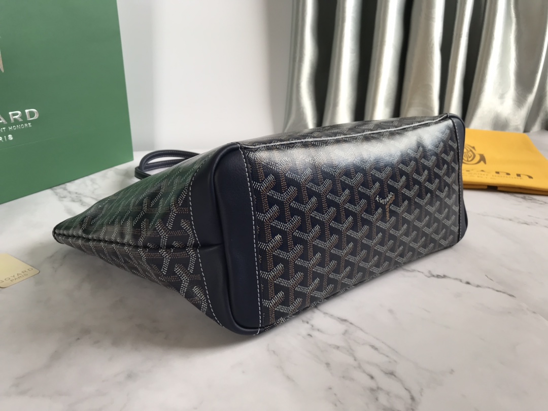 Goyard Anjou PM Navy Goyardine Canvas Palladium