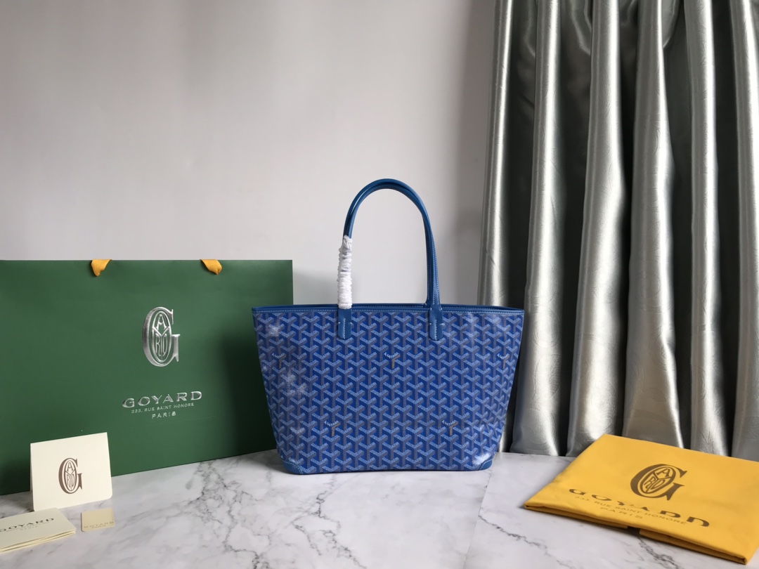 Goyard Brown/Navy Blue Coated Canvas Saint Louis Tot