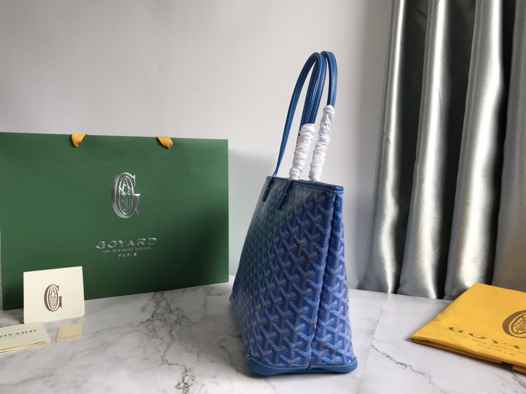 Goyard Brown/Navy Blue Coated Canvas Saint Louis Tot