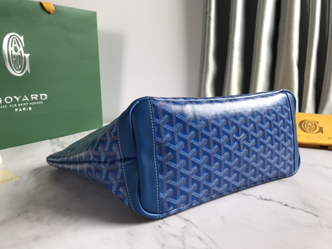 Goyard Brown/Navy Blue Coated Canvas Saint Louis Tot