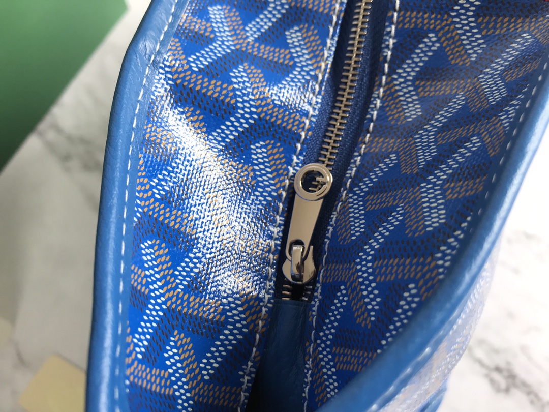 Goyard Brown/Navy Blue Coated Canvas Saint Louis Tot