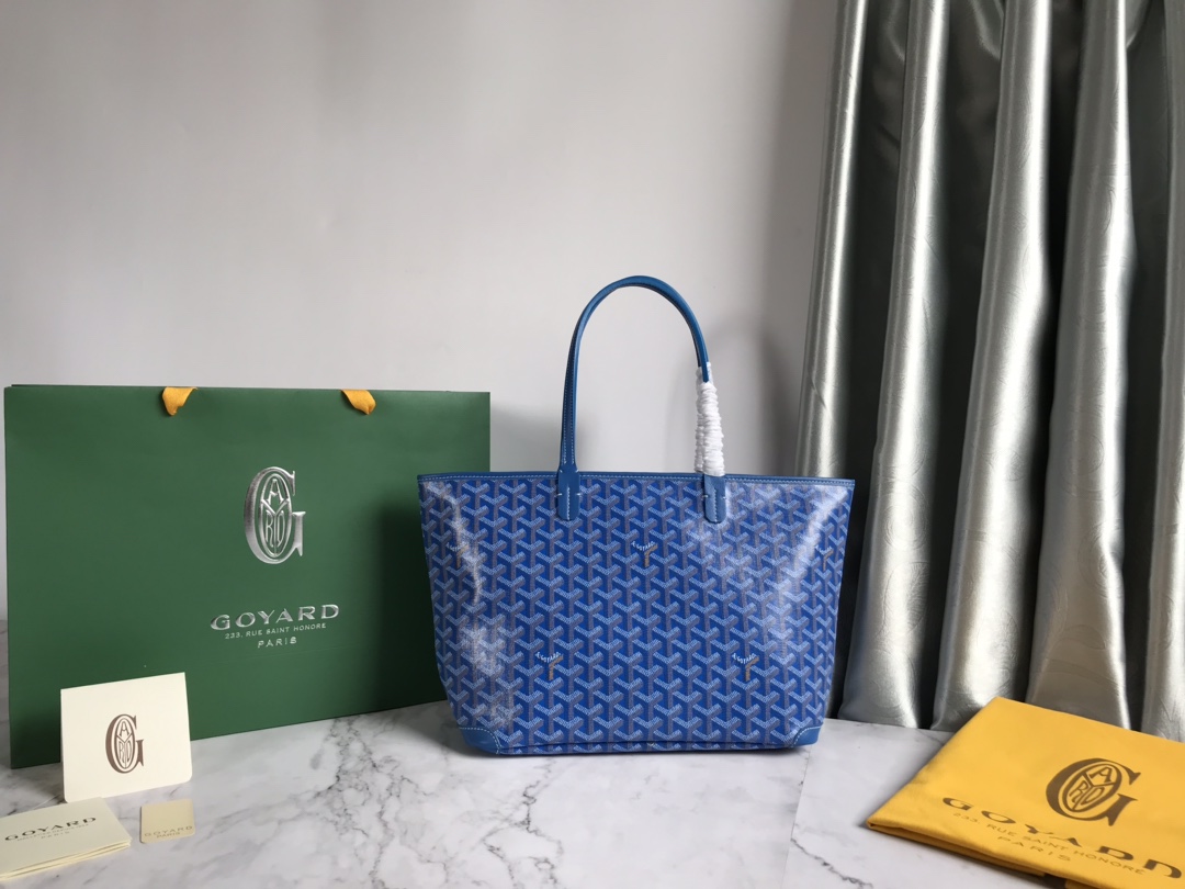 Goyard Brown/Navy Blue Coated Canvas Saint Louis Tot