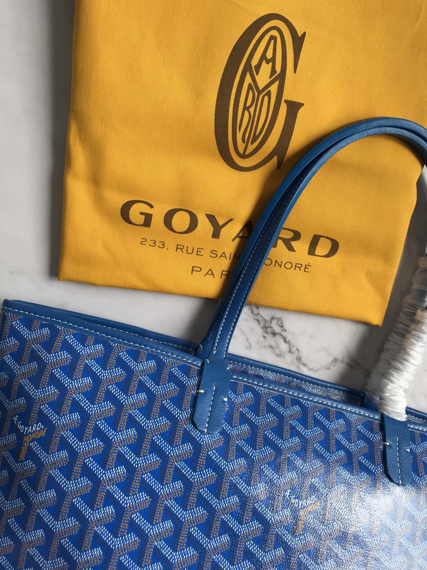Goyard Brown/Navy Blue Coated Canvas Saint Louis Tot