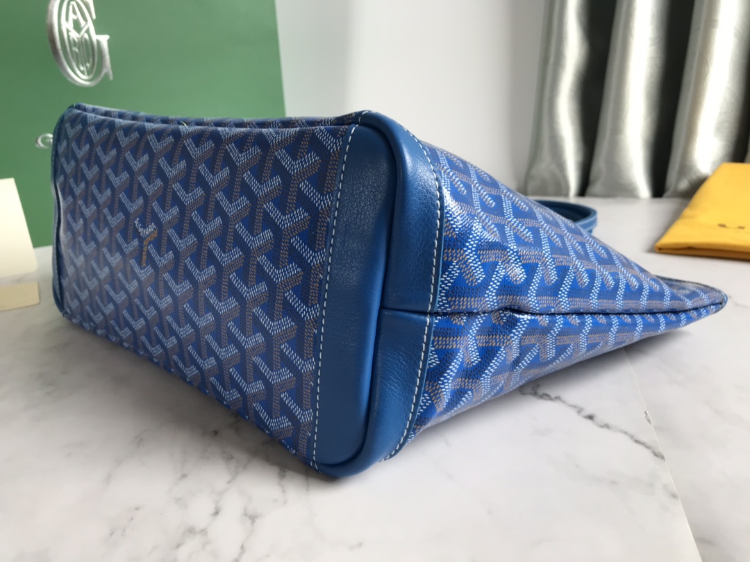 Goyard Brown/Navy Blue Coated Canvas Saint Louis Tot