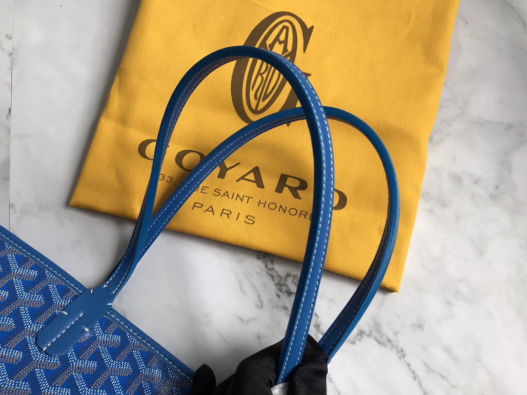 Goyard Brown/Navy Blue Coated Canvas Saint Louis Tot