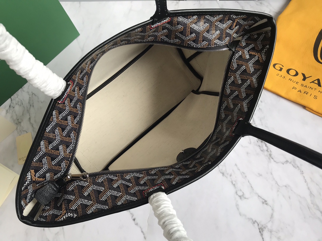Goyard Goyardine Artois Tote PM Black Canvas & Chevroches